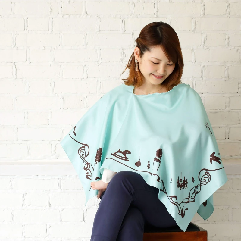 授乳スカーフ ワルツ（グリーン×ブラウン）