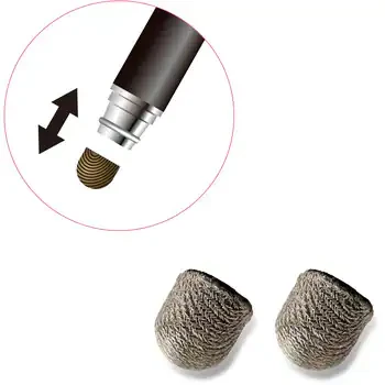 スマートフォン用タッチペン/交換ペン先/導電繊維タイプ/2WEY・低重心(AL．STYLUS)用